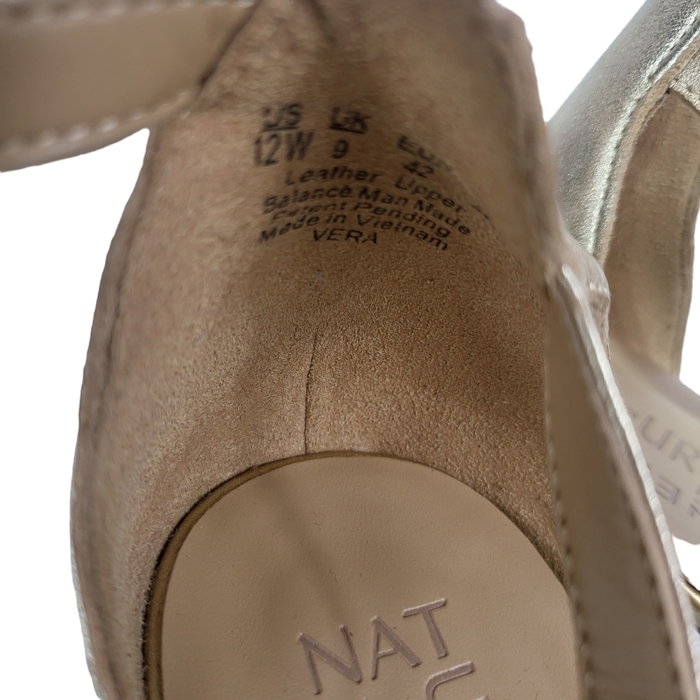 Naturalizer Vera Dress Sandals Dark Gold Leather 12 WIDE - Picture 8 of 9